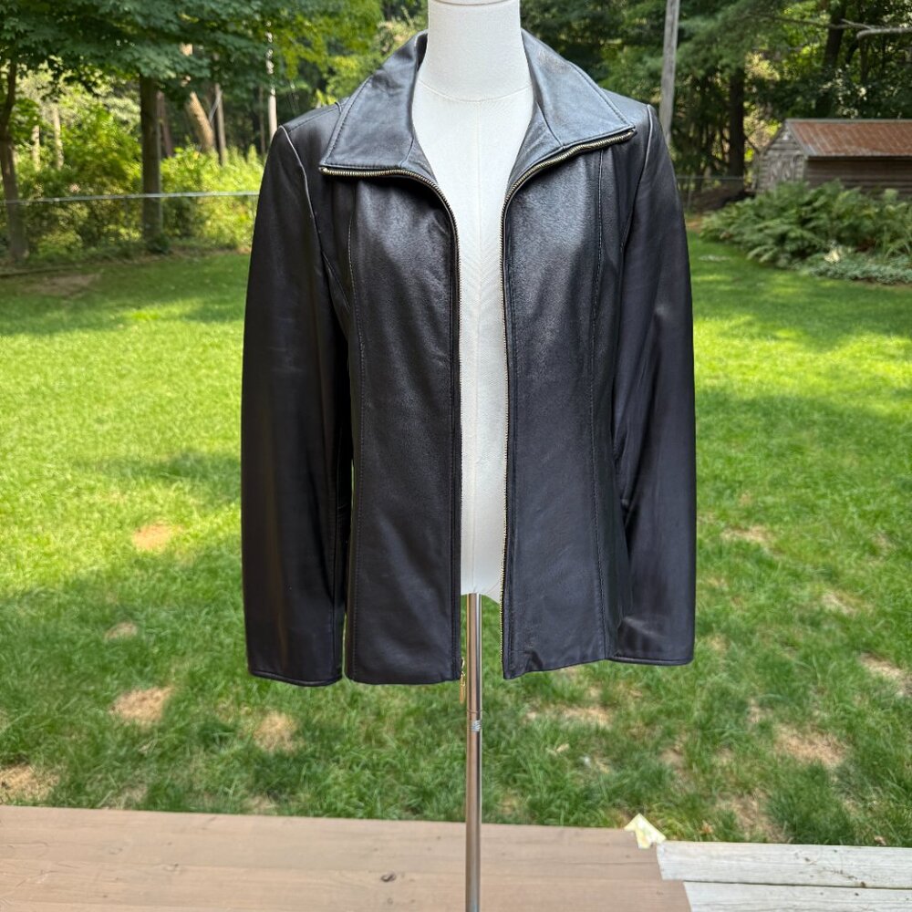Ellen Tracy Lambskin Jacket Large Excellent condition